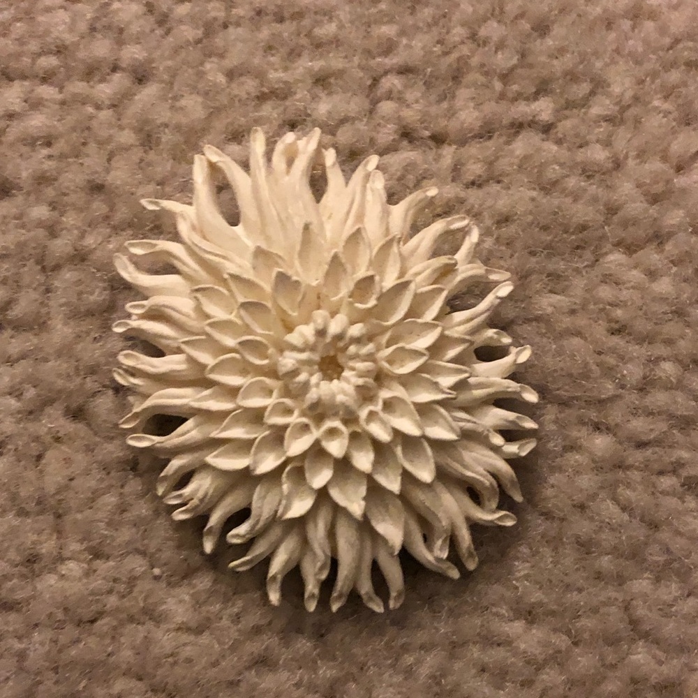 Vintage white flower brooch